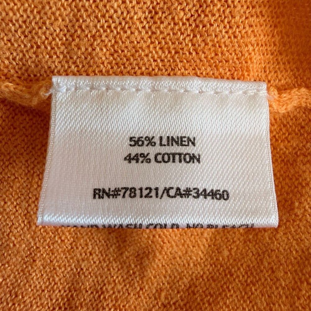 Eileen Fisher Orange Gild the Lily Cotton Lightweight Italian Yarn Long Sleeves - Picture 10 of 13